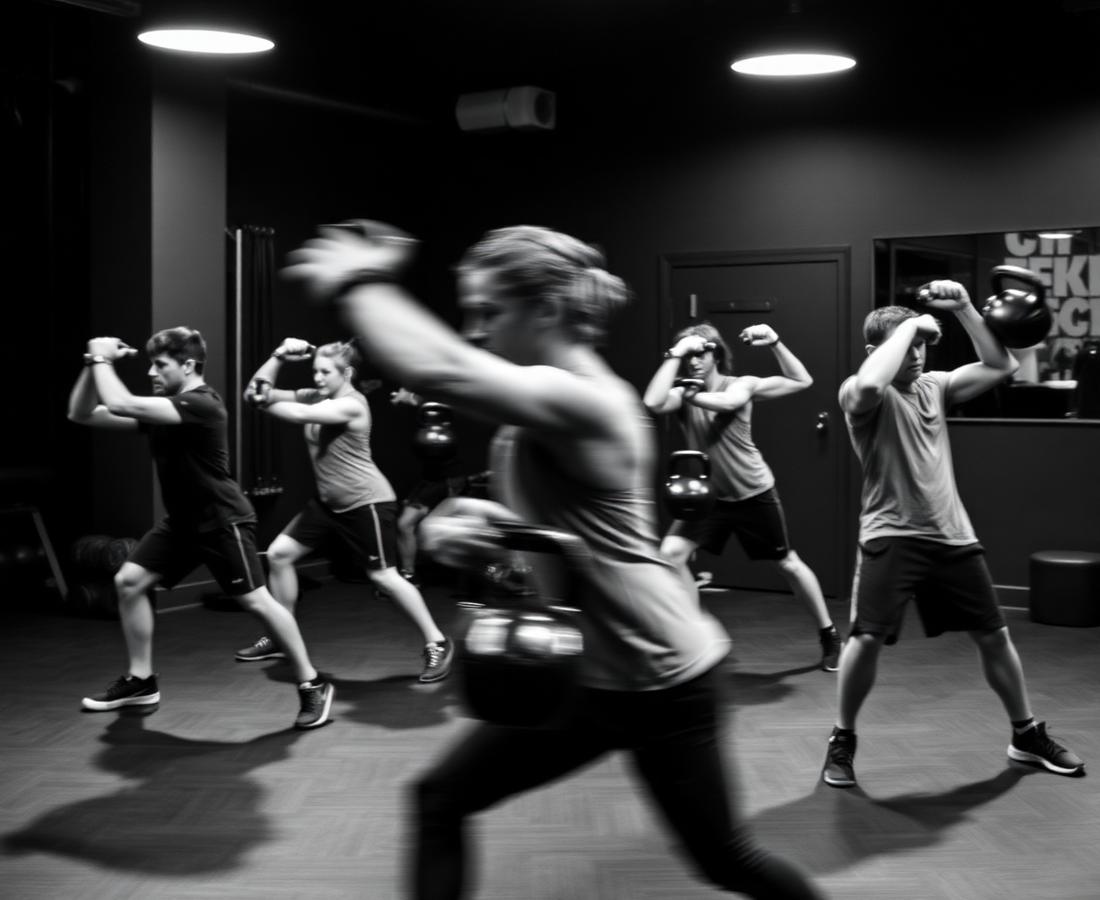Group training with kettlebells